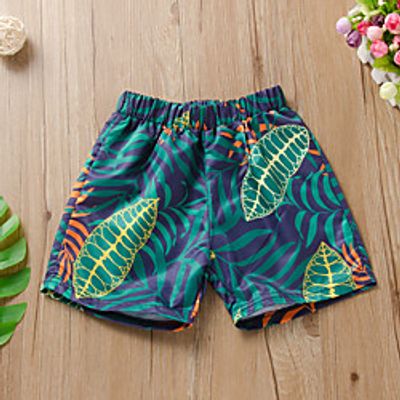 Kids Boys' Shorts Green Graphic Print Active 2-6 Years Lightinthebox