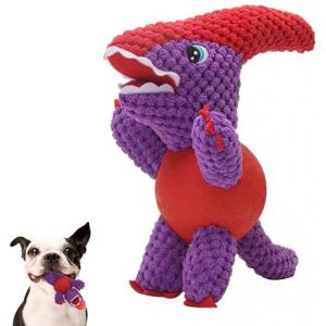 Pawsitiv Purple Dino With Rubber Ball And Squeaky - Large (91)