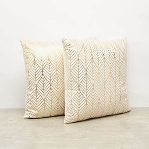 2-Piece Foil Print Cushion - 45x45 cms