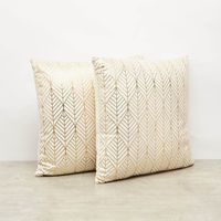 2-Piece Foil Print Cushion - 45x45 cms - thumbnail