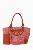 Motocross Tote Bag in Raffia & Leather Motocross Tote Bag in Raffia & Leather
