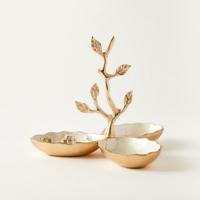 Floral Accented Nut Bowl - 26x26x23 cms