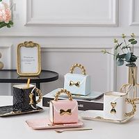 Bag-shaped Mug Ceramic Coffee Cup And Saucer 1 Set Afternoon Tea Dessert Ceramic Plate Cup Luxury Creative Gift, Teacher Appreciation Gifts, Back To School Supplies Lightinthebox - thumbnail