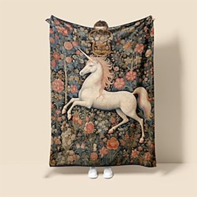 Medieval Horse Vintage  Pattern Super Soft Blanket,Novelty Flannel Throw Blankets Warm Printed All Seasons Room Decoration Gifts Home Decor Lightinthebox