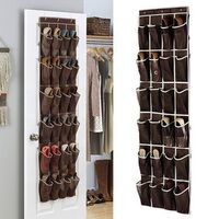 24 Pockets Space Door Hanging Shoes Organizer Mesh Storage Rack Closet Holder Storage Containers - thumbnail