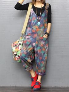 O-NEWE Casual Printed Strap Pockets Jumpsuits