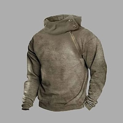 Men's Hoodie Brown Hooded Plain Sports  Outdoor Daily Holiday Vintage Cool Casual Fall  Winter Clothing Apparel Hoodies Sweatshirts  miniinthebox