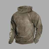 Men's Hoodie Brown Hooded Plain Sports  Outdoor Daily Holiday Vintage Cool Casual Fall  Winter Clothing Apparel Hoodies Sweatshirts  miniinthebox - thumbnail