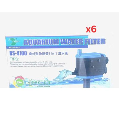 Rs Electrics Rs Eco Green Series Aquarium Water Filter 3 In 1, Poweer 45 W, Flow 3000 L / H. - RS-4100 (Pack of 6) Rs Electrics Rs Eco Green Series Aquarium Water Filter 3 In 1, Poweer 45 W, Flow 3000 L / H. - RS-4100 (Pack of 6)