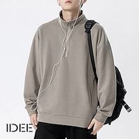 Men's Quarter Zipper Sweatshirt Black Beige Gray Half Zip Plain Sports  Outdoor Daily Sports Cotton Casual Big and Tall Fall  Winter Clothing Apparel Hoodies Sweatshirts  miniinthebox - thumbnail