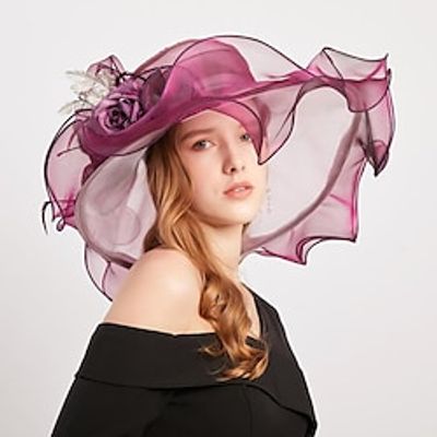 Fascinators Hats Headwear Organza Bucket Hat Straw Hat Sun Hat Holiday Beach Elegant Vintage With Feather Floral Headpiece Headwear Lightinthebox Fascinators Hats Headwear Organza Bucket Hat Straw Hat Sun Hat Holiday Beach Elegant Vintage With Feather Floral Headpiece Headwear Lightinthebox