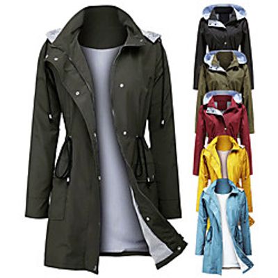 Hiking Jacket Hoodie Jacket Hiking Windbreaker Autumn / Fall Winter Outdoor Thermal Warm Windproof Breathable Camping / Hiking Hunting Fishing Positive red ArmyGreen Purple miniinthebox