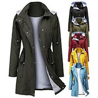 Hiking Jacket Hoodie Jacket Hiking Windbreaker Autumn / Fall Winter Outdoor Thermal Warm Windproof Breathable Camping / Hiking Hunting Fishing Positive red ArmyGreen Purple miniinthebox - thumbnail