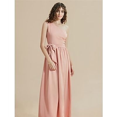 Women's Prom Dress Party Dress Pink Dress Long Dress Maxi Dress Black Pink Sleeveless Plain Lace up Summer Spring Fall One Shoulder Fashion Evening Party S M L XL XXL 3XL Lightinthebox