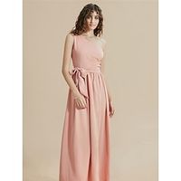 Women's Prom Dress Party Dress Pink Dress Long Dress Maxi Dress Black Pink Sleeveless Plain Lace up Summer Spring Fall One Shoulder Fashion Evening Party S M L XL XXL 3XL Lightinthebox - thumbnail