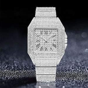 Men Quartz Watch Luxury Casual Analog Wristwatch Rhinestone  Luminous Calendar Waterproof Stainless Steel Watch miniinthebox