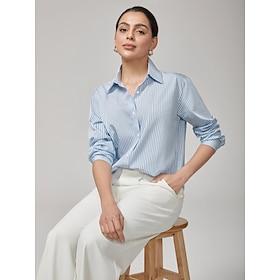 Classic Blue White Stripe Tencel Shirt