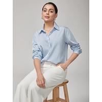 Classic Blue White Stripe Tencel Shirt