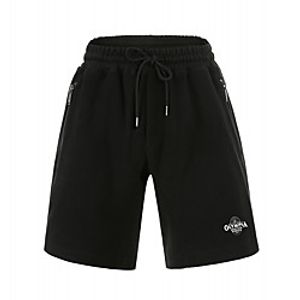 Men's Casual / Sporty Streetwear Breathable Soft Daily Sports Chinos Shorts Pants Letter Knee Length Drawstring Elastic Waist White Black miniinthebox
