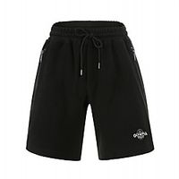Men's Casual / Sporty Streetwear Breathable Soft Daily Sports Chinos Shorts Pants Letter Knee Length Drawstring Elastic Waist White Black miniinthebox - thumbnail