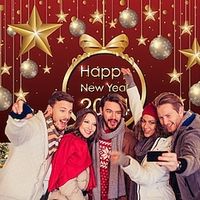 Wall Art Canvas Happy New Year Prints and Posters Pictures Decorative Fabric Painting For Living Room Pictures No Frame miniinthebox - thumbnail