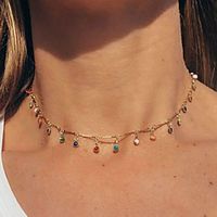 Women's Choker Necklace Pendant Necklace Tassel Dainty Colorful European Sweet Imitation Pearl Alloy Rainbow 30-50 cm Necklace Jewelry 1pc For Party Evening Street Prom Birthday Party Festival Lightinthebox - thumbnail