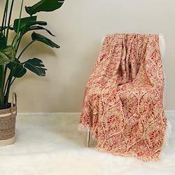 Linen Soft Comfy Blankets Breathing Throw Blanket Folk Style with Viscose with Tassels 140 x 190cm/55 x 75inch Lightinthebox