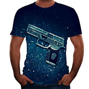 Men's T shirt 3D Print 3D Rivet Mesh Short Sleeve Casual Tops Sportswear Sports Red Navy Blue Rainbow miniinthebox