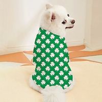 St. Patrick's Day Dog Shirt  T-Shirt Four Leaf Clover Fashion Casual Outdoor Vacation Dog Clothes Puppy Clothes Dog Outfits Breathable White Green Costume for Girl and Boy Dog Lightinthebox - thumbnail