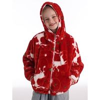 Kid's Nightwear Oversized Hoodie Blanket Wearable Blanket With Pocket Panda Dog Reindeer Animal Onesie Pajamas Rabbit Fur Cosplay For Boys Girls' Carnival Animal Sleepwear Cartoon miniinthebox - thumbnail