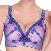 Breathable Cotton Embroidered Lace-trim Bras