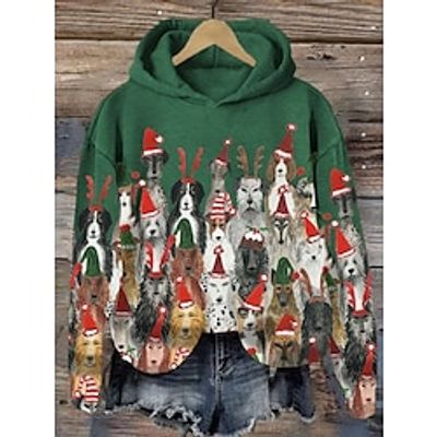 Women's Hoodie Sweatshirt Pullover Christmas Sweatshirt Sportswear Festival Black White Blue Dog Christmas Casual Hoodie Long Sleeve Top Micro-elastic Fall Winter miniinthebox Women's Hoodie Sweatshirt Pullover Christmas Sweatshirt Sportswear Festival Black White Blue Dog Christmas Casual Hoodie Long Sleeve Top Micro-elastic Fall Winter miniinthebox