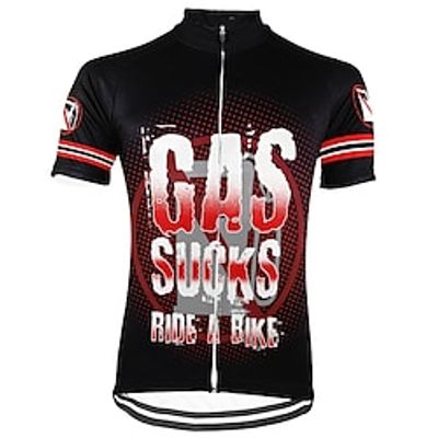 21Grams Men's Short Sleeve Cycling Jersey Black Polka Dot Bike Top Mountain Bike MTB Road Bike Cycling Spandex Polyester Breathable Quick Dry Moisture Wicking Sports Clothing Apparel  Athleisure Lightinthebox