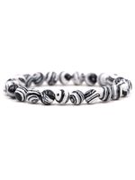 Men Natural Stone Beaded Stretch Bracelet - thumbnail