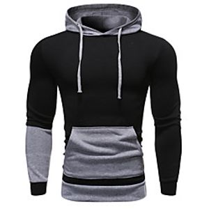 Men's Hoodie Color Block Hooded Basic Hoodies Sweatshirts  Blue Orange Light gray miniinthebox