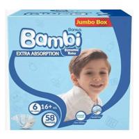 Sanita Bambi, Size 6, XX-Large, 16+ Kg, Jumbo Box, 58 Diapers