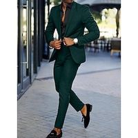 Black Green Men's Wedding Party Suits Solid Colored 2 Piece Fashion Party Tailored Fit Single Breasted One-button 2023 miniinthebox