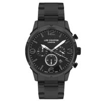 Lee Cooper Men's JP25-B Movement Watch, Multi Function Display and Metal Strap, Black - LC07672.650