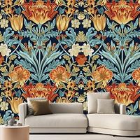 Floral Wallpaper Roll Mural Inspired by William Morris Wall Covering Sticker Peel and Stick Removable PVC/Vinyl Material Self Adhesive/Adhesive Required Wall Decor for Living Room Kitchen Bathroom Lightinthebox