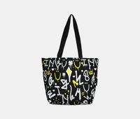 Printed Totes Shopper Bag 35 H x 47 L x 18.5 W cm Black Combo Printed Totes Shopper Bag 35 H x 47 L x 18.5 W cm Black Combo