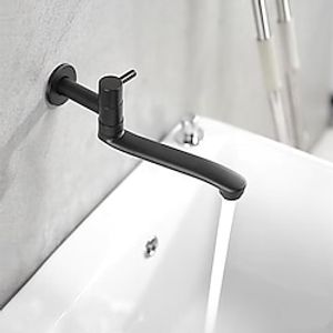 Bathroom Faucet Wall Mounted 21/31/36cm Sink Basin Tap Cold Water Only Black, Single Handle Bath Spout Tap for Kitchen miniinthebox