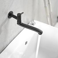 Bathroom Faucet Wall Mounted 21/31/36cm Sink Basin Tap Cold Water Only Black, Single Handle Bath Spout Tap for Kitchen miniinthebox - thumbnail