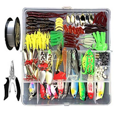 280 pcs Lure kit Fishing Lures Hard Bait Soft Bait Spoons Minnow Pencil Popper Vibration  VIB lifelike 3D Eyes Bass Trout Pike Sea Fishing Lure Fishing Freshwater and Saltwater Lightinthebox