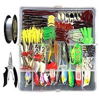280 pcs Lure kit Fishing Lures Hard Bait Soft Bait Spoons Minnow Pencil Popper Vibration  VIB lifelike 3D Eyes Bass Trout Pike Sea Fishing Lure Fishing Freshwater and Saltwater Lightinthebox - thumbnail