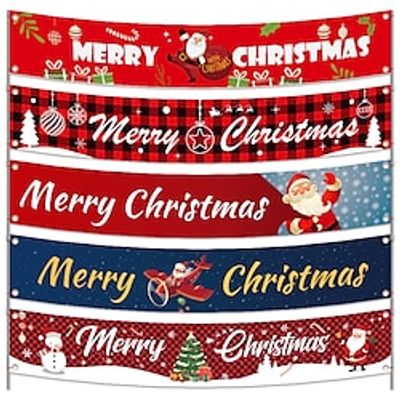 1pcs Christmas Tree Reindeer Santa Claus Banner Garland for Gift Decoration Party 11819.7 inch Fabric Lightinthebox