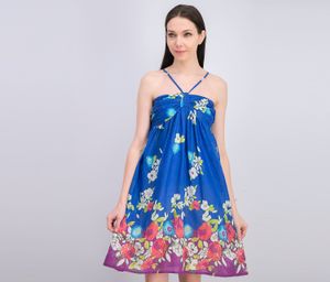 Womens Sleeveless Dress  Blue Combo