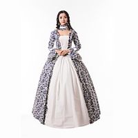 Princess Maria Antonietta Floral Style Rococo Victorian Renaissance Vacation Dress Dress Party Costume Masquerade Prom Dress Women's Costume White Vintage Cosplay Christmas Halloween Party / Evening miniinthebox - thumbnail