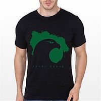 Men's Unisex Tee T shirt Hot Stamping Graphic Prints Eagle Plus Size Print Short Sleeve Casual Tops Cotton Basic Fashion Designer Big and Tall Black Lightinthebox - thumbnail