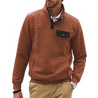 Men's Sweatshirt Blue Orange Gray Standing Collar Plain Front Pocket Sports  Outdoor Daily Holiday Streetwear Basic Casual Fall  Winter Clothing Apparel Hoodies Sweatshirts  Lightinthebox - thumbnail