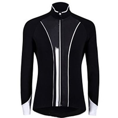 CAWANFLY Men's Long Sleeve Cycling Jersey BlackWhite Bike Tracksuit Jersey Top Road Bike Cycling Quick Dry Sports Clothing Apparel  Micro-elastic Lightinthebox
